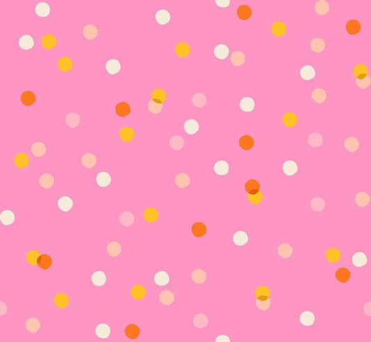 SALE 28" End of Bolt - Carousel Dots RS0096 Flamingo - Moda Fabrics - Novelty Dots Spots Vintage - Ru- Star Society - Quilting Cotton Fabric