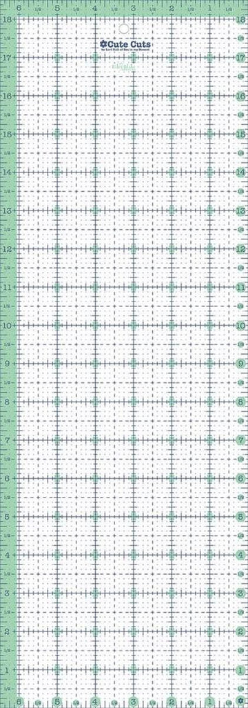 SALE Lori Holt Cute Cuts Ruler 6 1/2" x 18 1/2" STCC-11561 - Riley Blake Designs - Plastic Non-Slip 6.5" x 18.5" Rectangle
