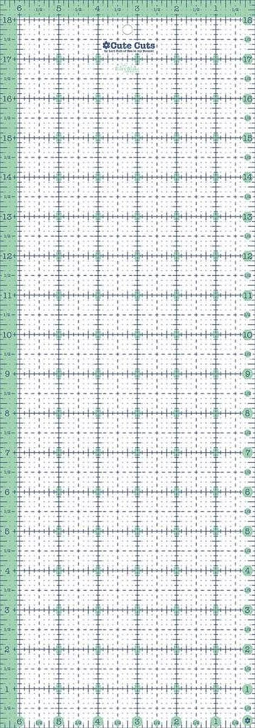 SALE Lori Holt Cute Cuts Ruler 6 1/2" x 18 1/2" STCC-11561 - Riley Blake Designs - Plastic Non-Slip 6.5" x 18.5" Rectangle