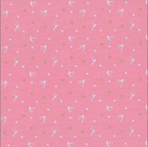 CLEARANCE 19" End of Bolt - Peter Pan - Tink - Dusty Rose - Sarah Jane for Michael Miller - Tinkerbell Jersey KNIT cotton stretch fabric