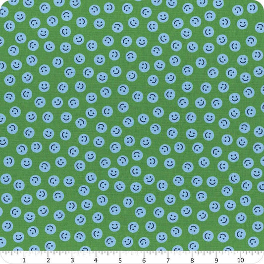 Egg & Friends Smiley RS3094 Dark Verdant - Moda Fabrics - Happy Face - Ru- Star Society - Quilting Cotton Fabric