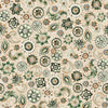 Image of Mountain Splendor Floral & Paisley Tan quilting cotton fabric by Dan Morris for QT Fabrics. Features flowers on a beige background. Cute Little Fabric Shop.