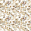 Image of Mountain Splendor Leaf Vine Brown quilting cotton fabric by Dan Morris for QT Fabrics. Features leaves on a white background. Cute Little Fabric Shop.