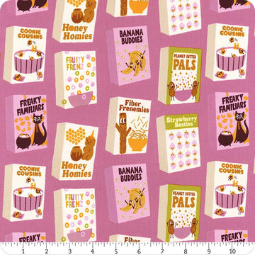 SALE Egg & Friends Breakfast RS3106 Heliotrope - Moda Fabrics - Cereal Boxes - Ru- Star Society - Quilting Cotton Fabric