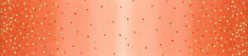 SALE I Heart Ombre METALLIC 10875 Tangerine - Moda - Light to Darker Orange with Gold SPARKLE Stars - Quilting Cotton Fabric