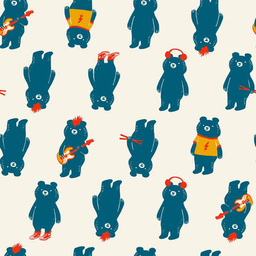 SALE Teddy & The Bears Activities RS2103 Buttercream - Moda Fabrics - Novelty Bears Music - Quilting Cotton Fabric