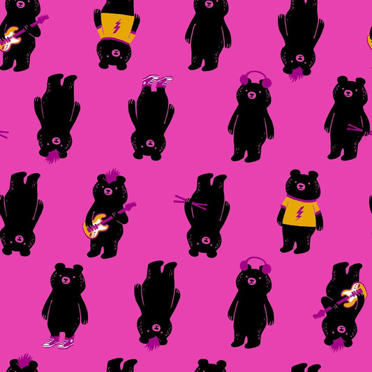 SALE Teddy & The Bears Activities RS2103 Light Berry - Moda Fabrics - Novelty Bears Music - Quilting Cotton Fabric