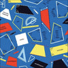 SALE Stem Squad Geometry DC9718 Blue - Michael Miller - STEM Science Technology Engineering Mathematics Shapes - Quilting Cotton Fabric