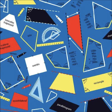SALE Stem Squad Geometry DC9718 Blue - Michael Miller - STEM Science Technology Engineering Mathematics Shapes - Quilting Cotton Fabric