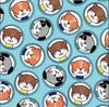 CLEARANCE Nautilus Cute Sailors DCX10398 Aqua - Michael Miller - Juvenile Ocean Submarine Portholes Dog Cat Blue - Quilting Cotton Fabric