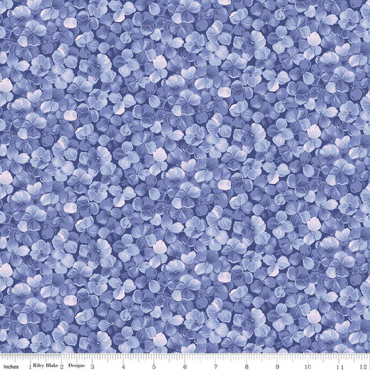 3 yard cut - SALE Hydrangeas in the Garden Allover Floral Periwinkle Blue Floral WIDEBACK - WB16839 - Riley Blake Quilting Cotton Fabric