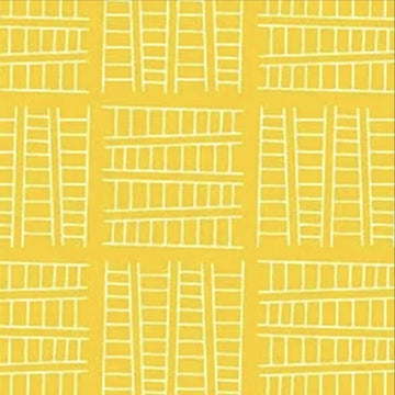 SALE Ladder Co. 1 Tall Ladder Yellow - Michael Miller Fabrics - Ladder Company One Ladders Geometric Children's - Quilting Cotton Fabric