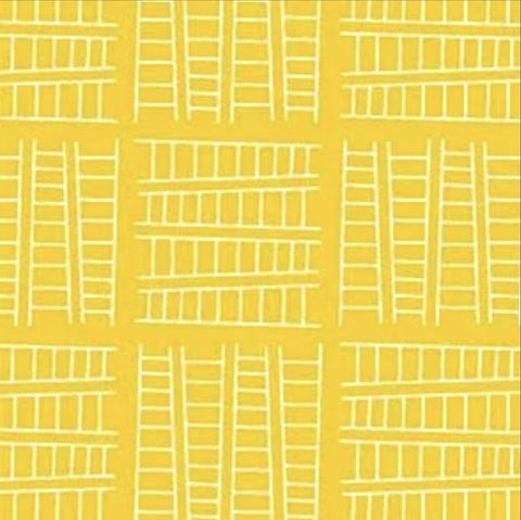 SALE Ladder Co. 1 Tall Ladder Yellow by Michael Miller Fabrics - Ladder Company One Ladders Geometric Children's - Quilting Cotton Fabric