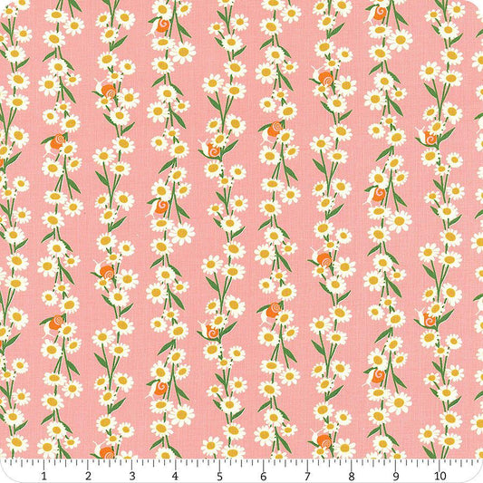 DEAL Carousel Daisy RS0098 Balmy - Moda Fabrics - Daisy Chain Floral Flowers Snails Retro - Ru- Star Society - Quilting Cotton Fabric