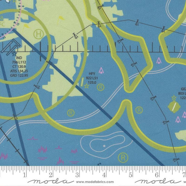 High Flight Map 45060 Lake - Moda Fabrics - Visual Flight Routes Chart ...