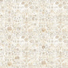 Image of Folklore Floral Tan quilting cotton fabric by Morris Creative Group for QT fabrics. Features flowers on a cream background. Cute Little Fabric Shop.