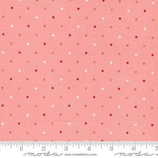 SALE Magic Dot 5230 Pink Lemonade - Moda Fabrics - Polka Dots Dotted - Quilting Cotton Fabric