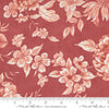 SALE Sandalwood Camellia 44381 Rosewood - Moda Fabrics - Floral Flowers Blossoms Petals Leaves Leaf - Quilting Cotton Fabric