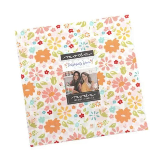 SALE Delightfully Yours Layer Cake 10" 37700LC Stacker Bundle - Moda Fabrics - 42-Piece Precut  - Floral Flowers - Quilting Cotton Fabric