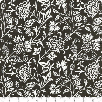 2yd 24" End of Bolt - SALE Agatha Road WIDEBACK 108032 Midnight - Moda Fabrics - 108" - Floral Flowers - Quilting Cotton Fabric