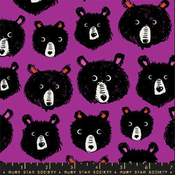 Teddy & The Bears Bear Heads RS2102 Cheshire - Moda Fabrics - Novelty Animal Heads - Quilting Cotton Fabric