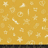 SALE Teddy & The Bears Symbols RS2104 Goldenrod - Moda Fabrics - Novelty Doodles Icons - Quilting Cotton Fabric