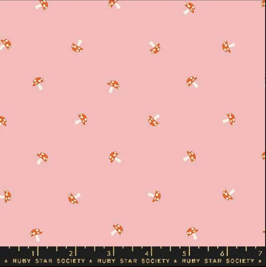 DEAL Carousel Mushrooms RS0100 Balmy - Moda Fabrics - Tiny Novelty Mushrooms Blender Fungi - Ru- Star Society - Quilting Cotton Fabric