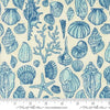 17" End of Bolt Piece - SALE Serena Shores Sketchy Shells 48774 Cloud - Moda Fabrics - Beach Seashells Illustrated - Quilting Cotton Fabric