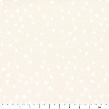 Starry New Blender Stars RS4109 White On Natural - Moda Fabrics - Small Scattered Novelty Stars - Ru- Star - Quilting Cotton Fabric