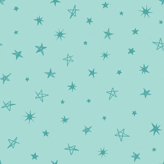 SALE Teddy & The Bears Stars RS2106 Frost - Moda Fabrics - Novelty Doodle Star - Quilting Cotton Fabric