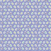 Image of Easter Garden Floral Easter Eggs Lavender quilting cotton fabric by Julie Lynch for Riley Blake Designs. Features flowers on a purple background. Cute Little Fabric Shop.