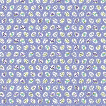 Image of Easter Garden Floral Easter Eggs Lavender quilting cotton fabric by Julie Lynch for Riley Blake Designs. Features flowers on a purple background. Cute Little Fabric Shop.