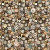 Image of Steam & Steel Clocks Multi quilting cotton fabric by Dan Morris for QT Fabrics. Features clocks on a brown background. Cute Little Fabric Shop.
