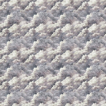Image of Steam & Steel Smoke Smoke quilting cotton fabric by Dan Morris for QT Fabrics. Features smoke on a gray background. Cute Little Fabric Shop.