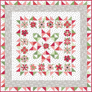 SALE Frolic Quilt PATTERN P112 - Jillily Studio - Riley Blake Designs - INSTRUCTIONS Only - Applique Flowers - Square Quilt