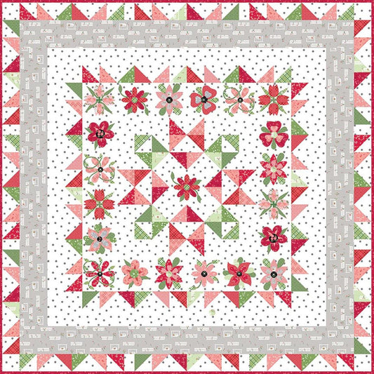 SALE Frolic Quilt PATTERN P112 - Jillily Studio - Riley Blake Designs - INSTRUCTIONS Only - Applique Flowers - Square Quilt
