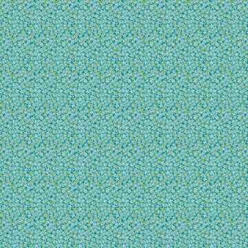 Easter Garden Forget Me Nots 31628 Dark Aqua Q - QT Fabrics - Floral Flowers Leaf Leaves Petals - Quilting Cotton Fabric