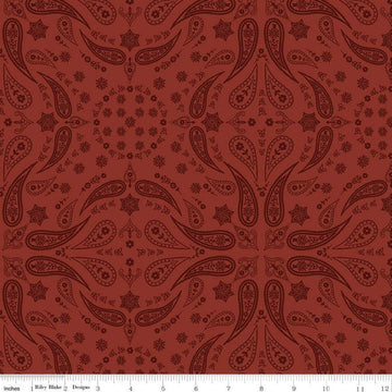 Back of the Chutes Bandana C10132 Rust - Riley Blake Designs - Geometric Abstract Shapes Lines Swirls - Quilting Cotton Fabric