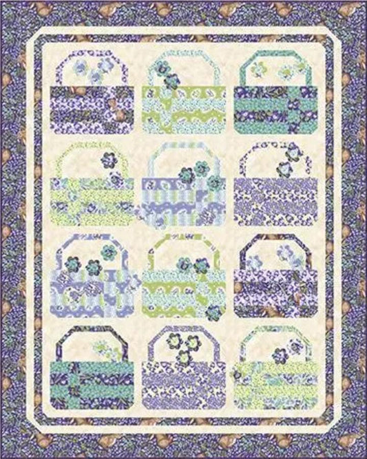 SALE Easter Garden Basket Weave Blooms Quilt PATTERN - Julie Lynch - QT Fabrics - Instructions Only - Baskets Flowers - Fat Quarter Friendly