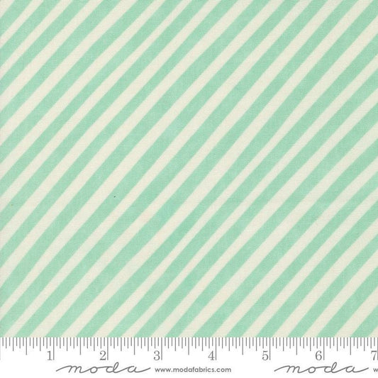 Love Letter Stripes 37126 Seafoam - Moda Fabrics - Candy Stripe Diagonal Lines - Quilting Cotton Fabric