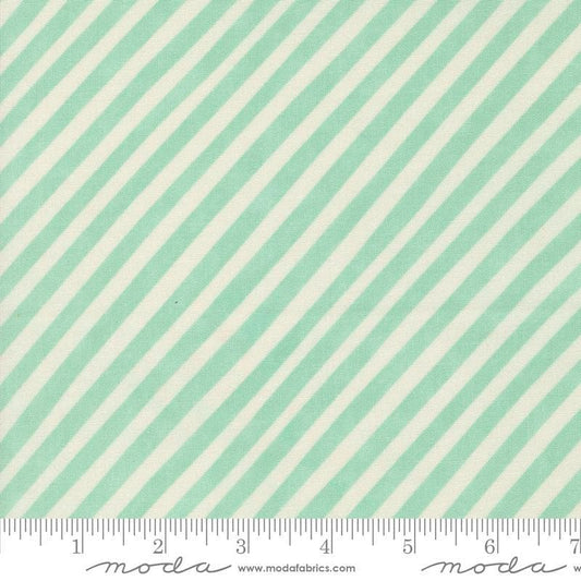 SALE Love Letter Stripes 37126 Seafoam - Moda Fabrics - Candy Stripe Diagonal Lines - Quilting Cotton Fabric