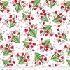 Image of Front Porch Main White quilting cotton fabric by Jill Finley for Riley Blake Designs. Features flowers on a white background. Cute Little Fabric Shop.