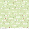 Image of Front Porch Porch Swings Green quilting cotton fabric by Jill Finley for Riley Blake Designs. Features garden fences on a green background. Cute Little Fabric Shop.