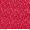 Image of Front Porch Floral Red quilting cotton fabric by Jill Finley for Riley Blake Designs. Features flowers on a red background. Cute Little Fabric Shop.