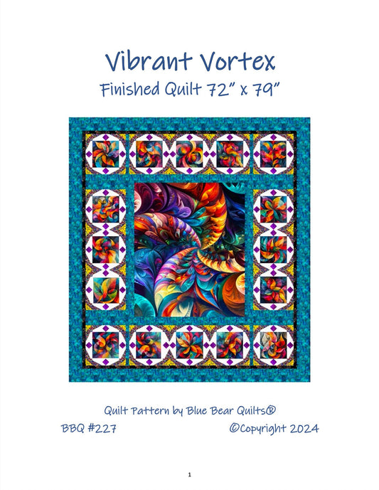 Vibrant Vortex Quilt Kit FORSL KIT 7033A - QT Fabrics - Abstract Bright Colors Jewel Tones - Bedazzled - Quilting Cotton Fabric