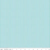 SALE 1/8" Stripe Peacock - Riley Blake Designs - One Eighth Inch Blue White Stripes - Quilting Cotton Fabric
