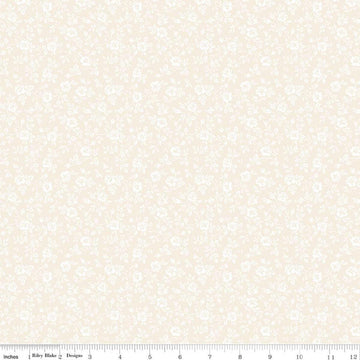 Image of Elegant Essentials Small Floral Cream quilting cotton fabric by Jennifer Bosworth for Riley Blake Designs. Features flowers on a cream background. Cute Little Fabric Shop.