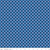 Image of Awakening Petals Blue quilting cotton fabric by Cherry Guidry for Riley Blake Designs. Features a geometric pattern on a blue background. Cute Little Fabric Shop.