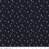 Image of Blue Blooms and Threads Ditzy Navy quilting cotton fabric by Christopher Thompson for Riley Blake Designs. Features flowers on a blue background. Cute Little Fabric Shop.