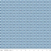 Image of Blue Blooms and Threads Checks White quilting cotton fabric by Christopher Thompson for Riley Blake Designs. Features squares on a blue background. Cute Little Fabric Shop.